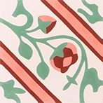 Red floral cement tiles
